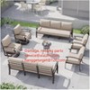 ALAULM Aluminum Patio Furniture Set Modern Metal Outdoor Conversation Sets w/45in Propane Fire Pit Table, Swivel Rocking Chairs w/5.1 Inch Cushion - 4 of 4