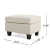 Grungis Benches with Birch Wood Legs,Smooth Upholstered  Ottoman,Ottoman Bench for Living Room,Bedroom - 3 of 4