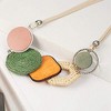 Boho Chunky Acrylic Pendant Necklace - Colorful Geometric Charm Statement for Women - 3 of 4