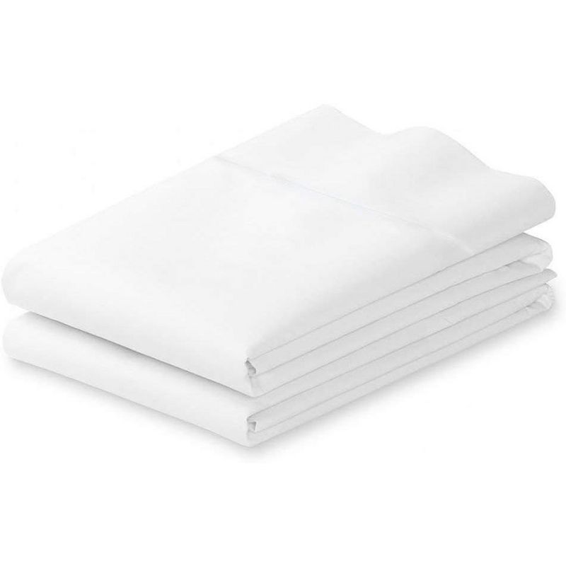 800 Thread Count 100% Cotton Sateen Weave Pillowcases, White, 2 Pack, 1 of 2