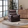 Recliner Chair, PU Leather Electric Reclining Sofa with Massage for Adults, 270° Swivel Home Theater Seating - 3 of 4