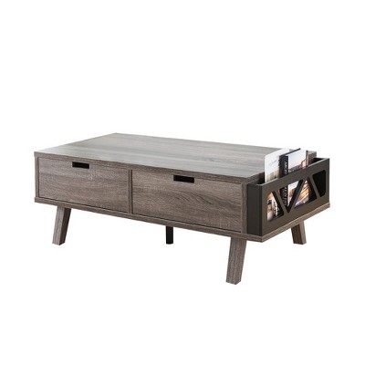 NicBex 47.25 Inch Rectangle Coffee Table with 2 Drawers and Side Storage Compartments for Living Room,Bedroom