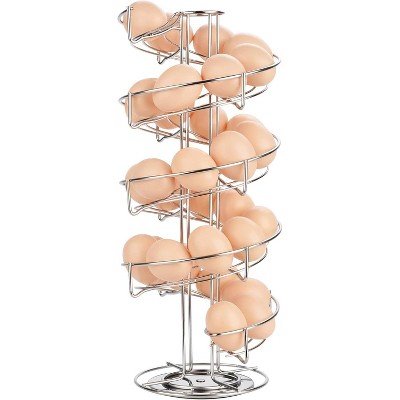 Spiral Design Metal Egg Skelter Dispenser Rack, Storage Display Rack