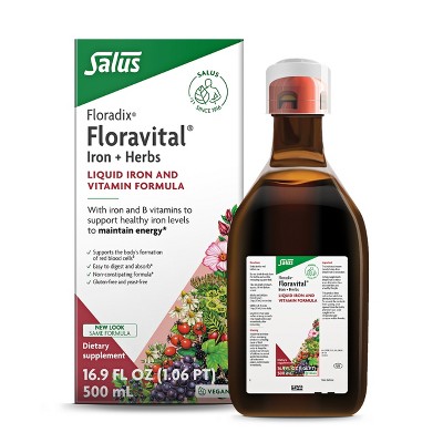Floradix Floravital Liquid Iron & Vitamins Formula - Liquid Iron Supplement with B Complex Vitamins, Vitamin C & Herbs for Energy Support*