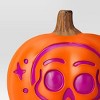 9" Lit Pumpkin Skull with Timer Full Blow Mold and No Cutout Halloween Decorative Prop - Hyde and EEK! Boutique™ - 3 of 3