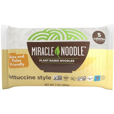 Miracle Noodle Fettuccine Style Plant Based Gluten Free Vegan Noodles - 7oz