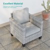 Sonkuki 5-Piece Outdoor Patio Conversation Sofa Set Rattan Wicker Patio Furniture Set with Cushions, Widen Armrest - 4 of 4