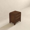 Lionel Mid Century Modern Solid Wood 3-Drawer Nightstand in Brown 23.6"H x 20.4"W x 15.7"D for Bedroom, Hallway, Entryway, Closet - 4 of 4