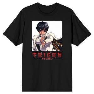 Trigun Meryl With Gun Crew Neck Short Sleeve Men's Black T-shirt - 1 of 3