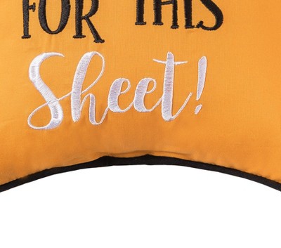 Halloween Orange Embroidered Square Cotton Throw Pillow