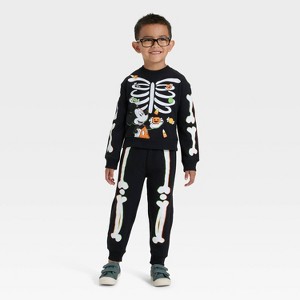 Toddler Boys' Disney Mickey Mouse Halloween Fleece Sweatshirt & Pants Set - Black - 1 of 4