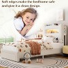 Twin Size Upholstered Bed Frame, Boucle Princess Platform Bed, with 2-Tier Storage Headboard & Drawer for Kids / Girls / Boys - 2 of 4