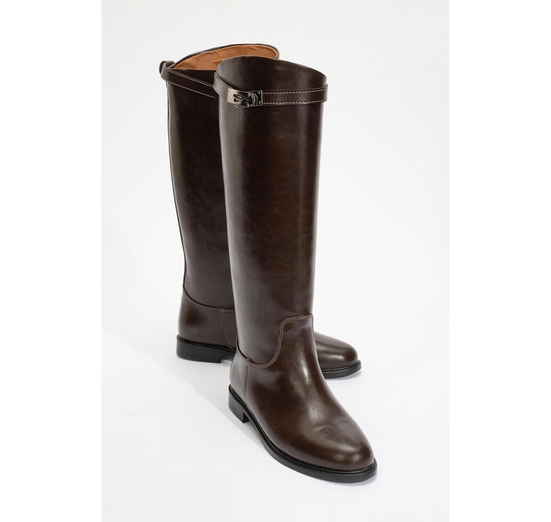 Yoko Brown Riding Boot (Women) | Prologue Shoes