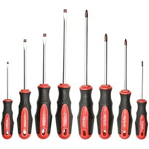 Itopfox 8-Piece Magnetic Screwdriver Set with Red Tip, 4 Phillips & 4 Slotted Tips, Professional Cushion Grip for High Torque - 1 of 4