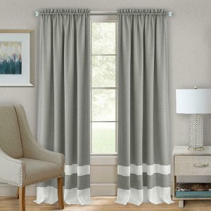 Kate Aurora 2 Pack Shabby Linen Farmhouse Sheer Flax Window Curtains - 1 of 1