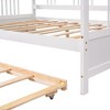 Full Size Daybed With Twin Trundle, Wooden Full Size Daybed Bed Frame With Rails For Bedroom Living Room No Box Spring Needed - 3 of 4