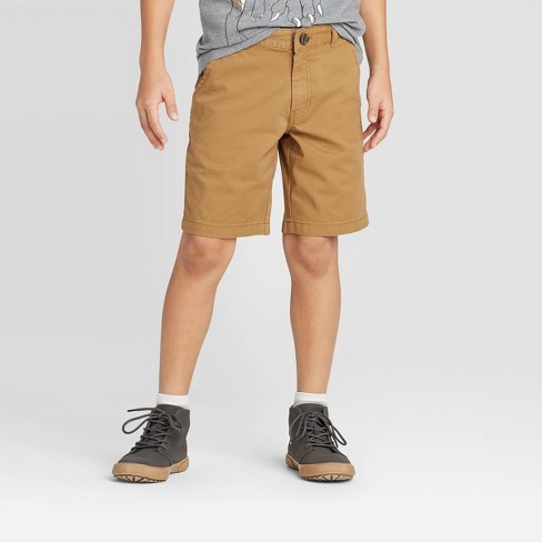 Boys Stretch Flat Front Chino Shorts Cat Jack Dark Khaki 18 Target