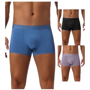 INSPIRE CHIC Men's 3 Pack Elastic Waist Solid Color Basic Boxer Briefs - 1 of 4