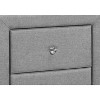 Nightstand Nightstand End Side Lamp Storage Drawer Bedroom Upholstered Grey Linen Look Transitional - 3 of 4
