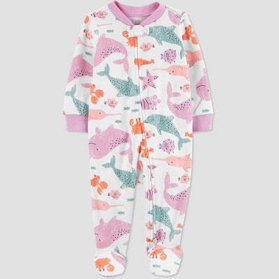 Baby Girls' Sea Animals Footed Pajama - Just One You® made by carter's Newborn