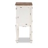 Levron Two-Tone and Antique Wood 2 Drawer Nightstand Walnut Brown/Antique White - Baxton Studio: Bedside Storage Table - 2 of 4