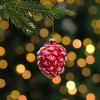 Northlight Frosted Pine Cone Glass Christmas Ornament - 3.25" - Red - 2 of 4