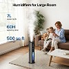 7L Cool Mist Humidifier - 2.5Gal with App & Remote, 500 sq. ft, 4 Mist Levels, LED Light, Quiet for Bedroom, Black - 2 of 4