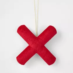 Fabric Monogram Ornament Red X - Wondershop™