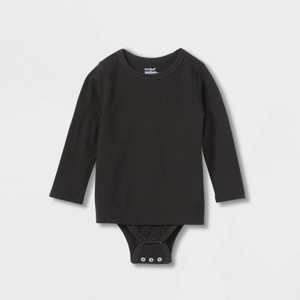 Toddler Long Sleeve Bodysuit - Cat & Jack™ Black - 1 of 4