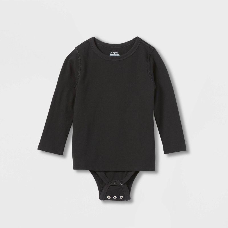 Toddler Long Sleeve Bodysuit - Cat & Jack™ Black, 1 of 5
