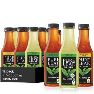 Pure Leaf Iced Tea, Unsweetened Variety Pack - 18.5 Fl Oz (Pack of 12) - 1 of 4