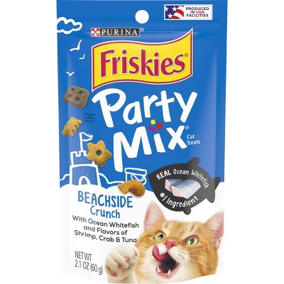 Purina Friskies Party Mix Beachside Crunch Crunchy with Chicken and Seafood Flavor Cat Treats