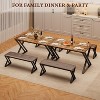 Dining Table Set for 4 with 2 Upholstered Benches - 4 of 4