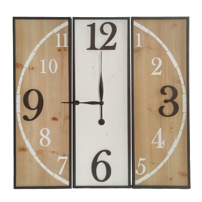 VIP Wood 30 in. Brown Wall Clock