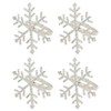 Saro Lifestyle Beaded Snowflake Napkin Ring (Set of 4), Silver - 2 of 3