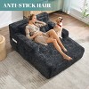 Bean Bag Lounger Modern with Support Pillows and Side Pockets for Living Room 48in Wide-3irtyhousy - 3 of 4