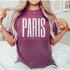 Simply Sage Market Women's Paris France Distressed Short Sleeve Garment Dyed Tee - 2 of 3