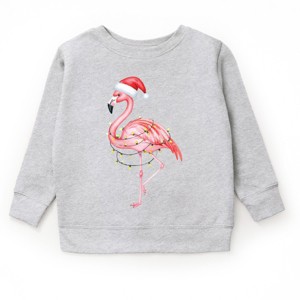 Flamingo Christmas Lights Watercolor - Youth Graphic Sweatshirt - 1 of 3