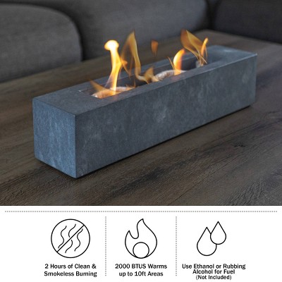 Gray Concrete Tabletop Gas Fire Pit