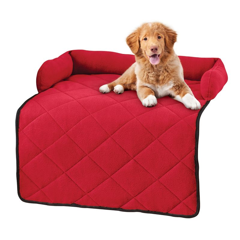 Collections Etc Soft Bolster Pet Bed Protective Couch Cover, 1 of 4