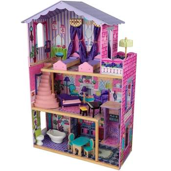 KidKraft Majestic Mansion Wooden Dollhouse with 34-Piece Accessories,  Working Elevator and Garage, Gift for Ages 3+