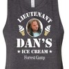 Women's Forrest Gump Lieutenant Dan's Ice Cream Graphic Racerback Tank - Heather Charcoal - Medium - 2 of 3