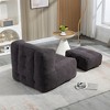 KWPZQEB Velvet Bean Bag Chair, Comfortable Bean Bag Sofa with Footstool, Square Lazy Sofa, Large Reading Chair for Living Room, Gaming, Reading - 4 of 4