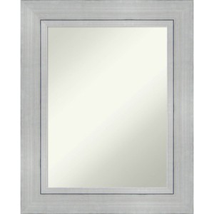 25" x 31" Non-Beveled Romano Silver Wood Bathroom Wall Mirror - Amanti Art: Modern Rectangle, Includes Mounting Hardware - 1 of 4