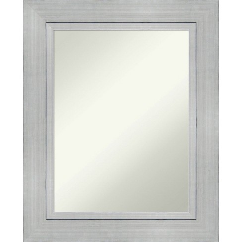 25" x 31" Non-Beveled Romano Silver Wood Bathroom Wall Mirror - Amanti Art: Modern Rectangle, Includes Mounting Hardware - image 1 of 4