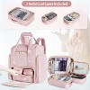 Large Makeup Backpack with 3 Clear Makeup Bags, Double Layers Professional Makeup Travel Case with Brushes Storage Section - 3 of 4