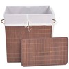 vidaXL Bamboo Laundry Bin Rectangular Brown - 2 of 4