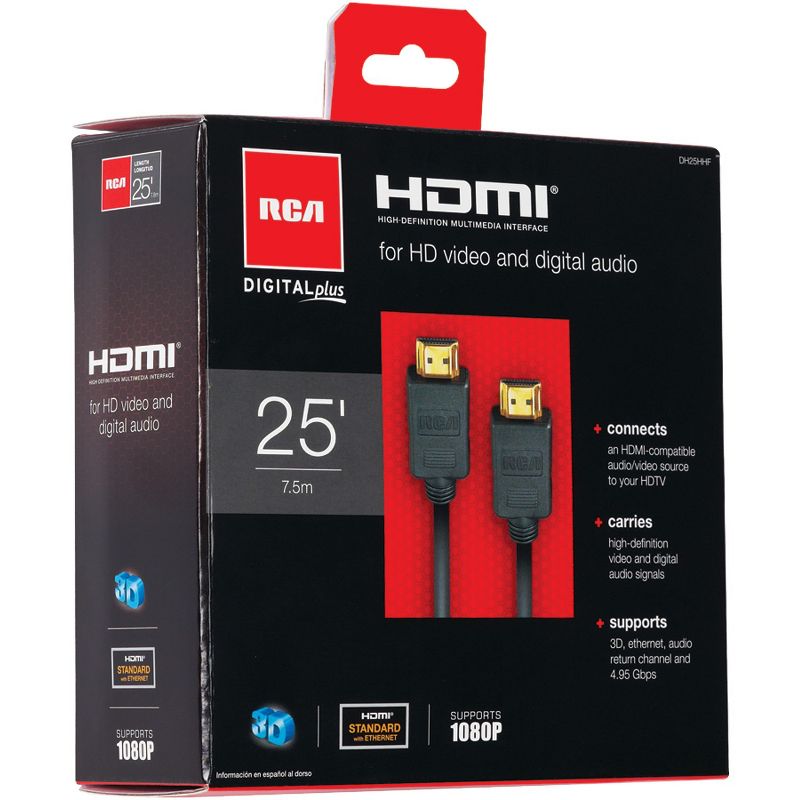 RCA Digital Plus High Speed HDMI® Cable with Ethernet, Black, 5 of 6