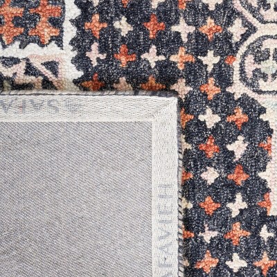 Aspen Black and Rust Wool Cotton 4' x 6' Handmade Rug