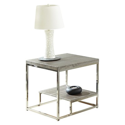 Lucia End Table with Nickel Gray - Steve Silver